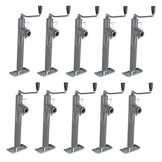 Bulldog 5,000 lb Round Swivel Jack Bundle – Topwind, 10 Inch Lift (10 Pack) Bulldog 5K Pipe Mount Swivel Trailer Jack with Topwind Handle and 10" Lift – Bundle of 10