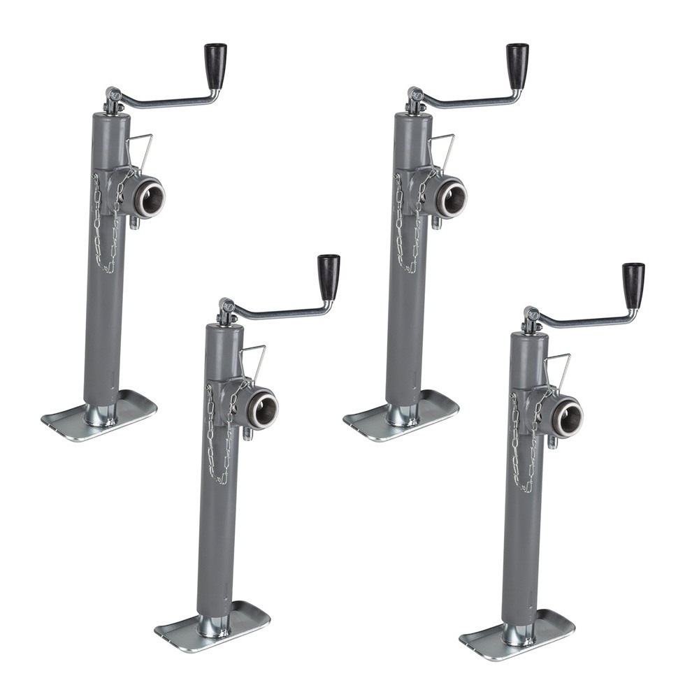 Bulldog 5K Topwind Pipe Mount Swivel Trailer Jack Set – 4-Pack with 10" Lift