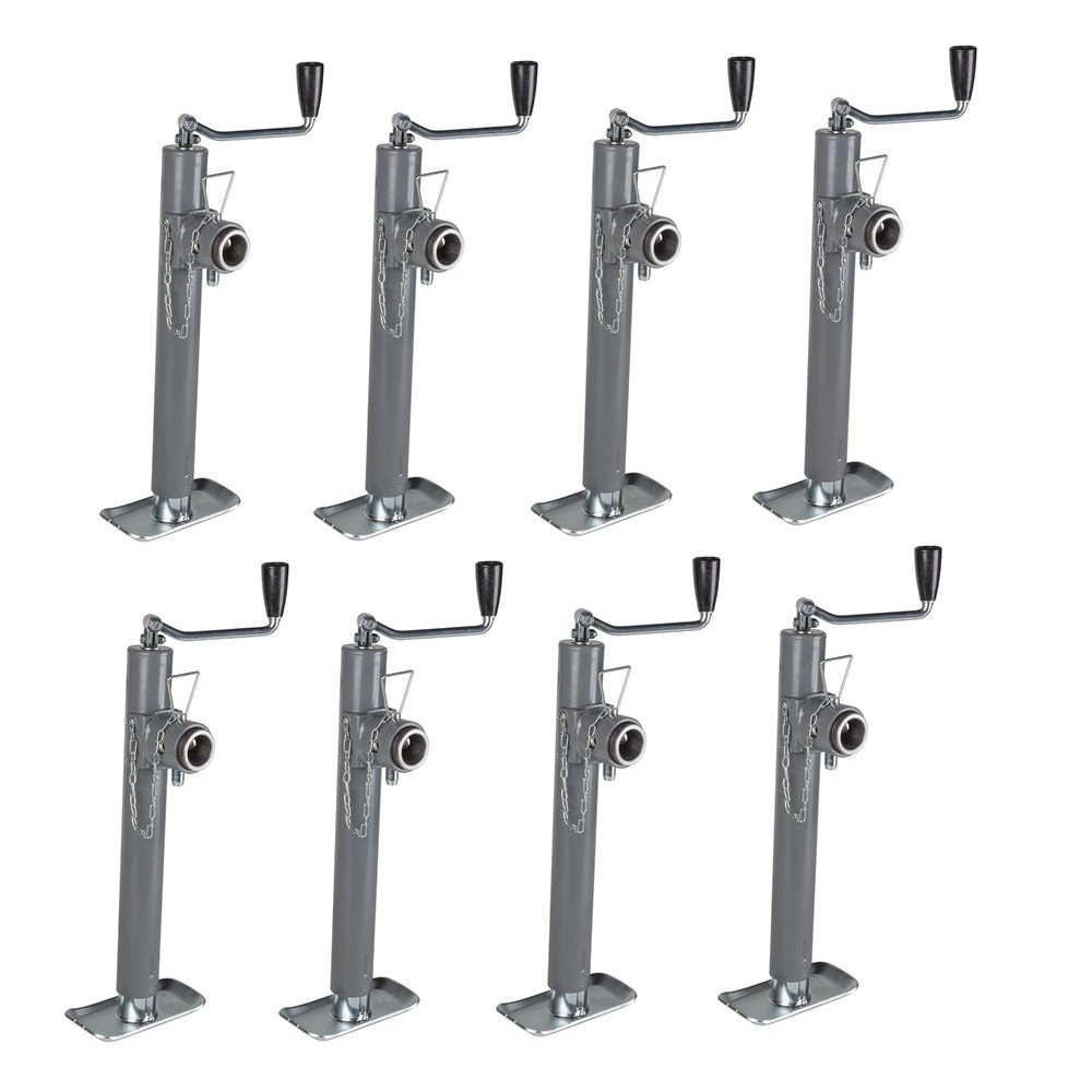 Bulldog 8x 5K Round Pipe Mount Swivel Trailer Jacks with Topwind Handle and 10" Lift Bulldog 5K Pipe Mount Swivel Trailer Jack with Topwind Handle – 8-Pack, 10 Inch Lift