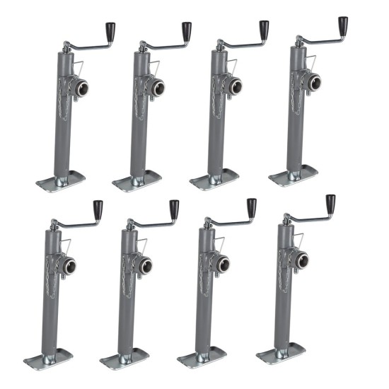 Bulldog 8x 5K Round Pipe Mount Swivel Trailer Jacks with Topwind Handle and 10" Lift Bulldog 5K Pipe Mount Swivel Trailer Jack with Topwind Handle – 8-Pack, 10 Inch Lift
