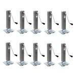 Bundle of 10 Bulldog 10,000 lb Square Trailer Jacks Sidewind 10″ Lift Footplate