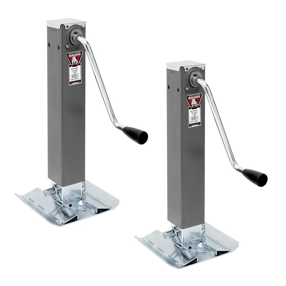 Bulldog 10K square trailer jack sidewind 10 inch lift with footplate