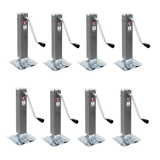 Bulldog 8-Pack 10K Sidewind Square Trailer Jack 10″ Lift Footplate Bulldog 10,000 lb Sidewind Square Trailer Jack with Footplate & 10″ Lift (8-Pack)