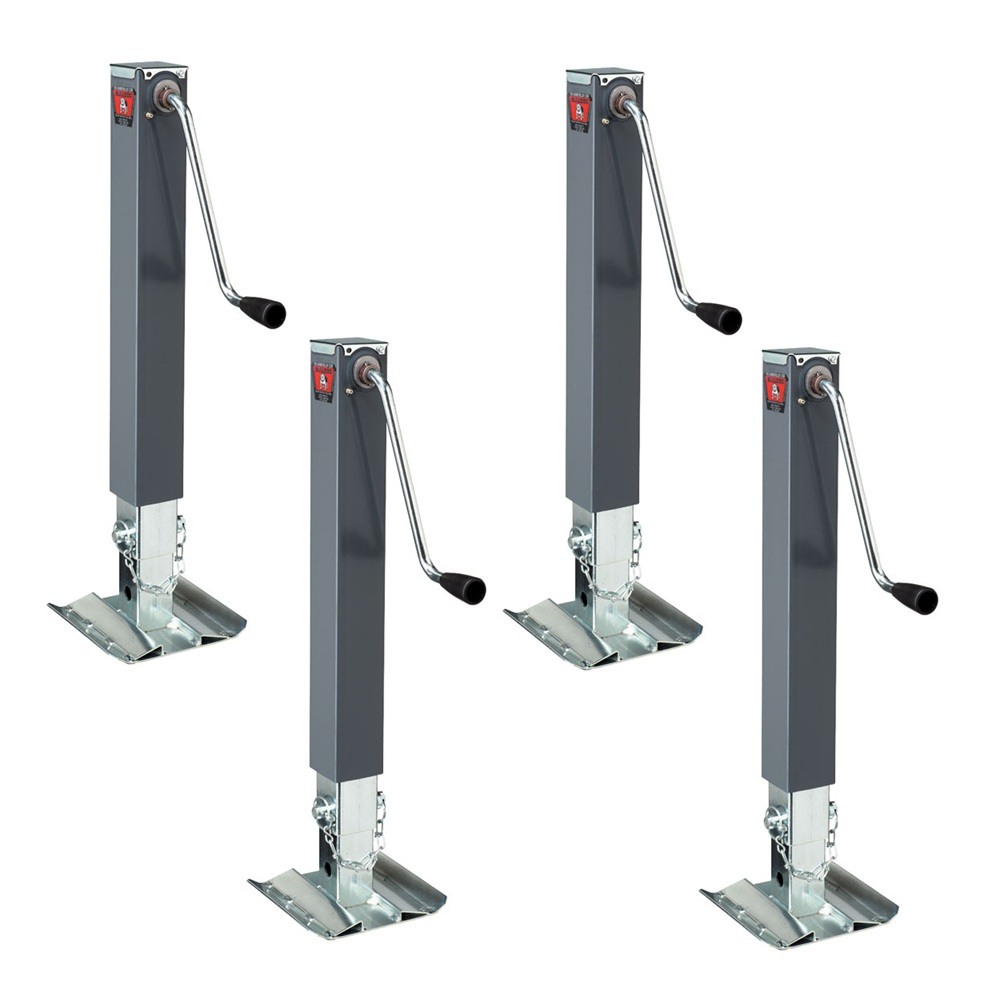 Bulldog 10K Square Trailer Jack Sidewind Lift Footplate 4-Pack 4-Pack Bulldog 10K Square Trailer Jacks with 15" Sidewind Lift and Footplate