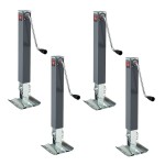 Bulldog 10K Square Trailer Jack Sidewind Lift Footplate 4-Pack 4-Pack Bulldog 10K Square Trailer Jacks with 15" Sidewind Lift and Footplate