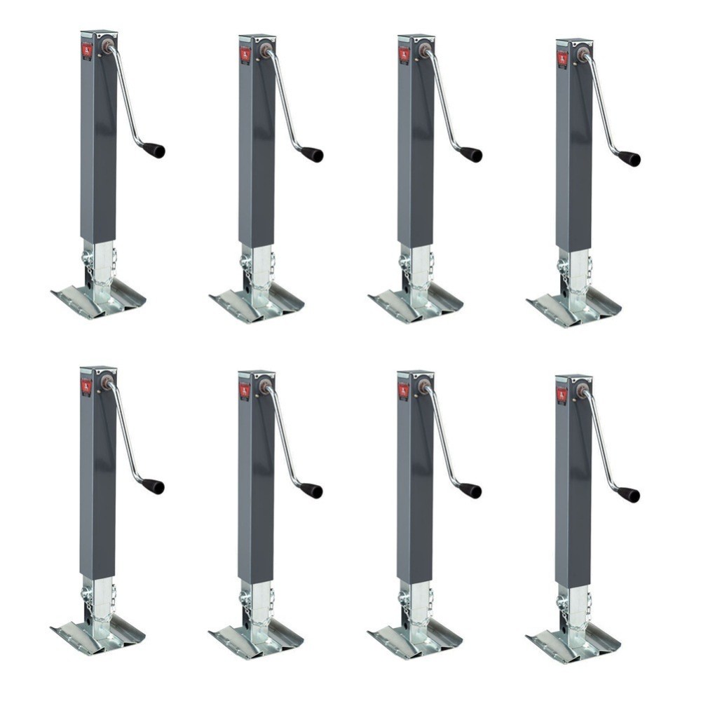 8× Bulldog 10,000 lb Sidewind Square Trailer Jack 15″ Lift Footplate Bundle Bundle of 8 Bulldog 10K Square Trailer Jacks with 15 Inch Sidewind Lift and Footplate