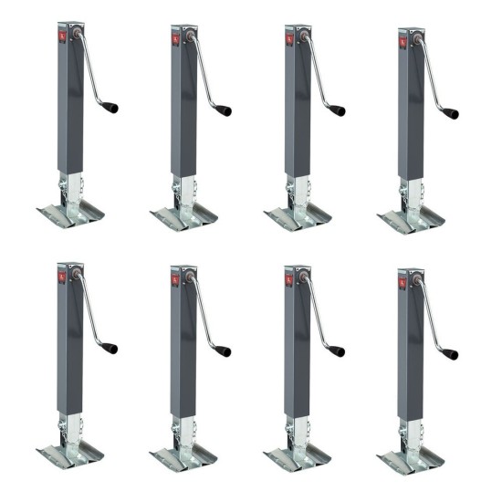 8× Bulldog 10,000 lb Sidewind Square Trailer Jack 15″ Lift Footplate Bundle Bundle of 8 Bulldog 10K Square Trailer Jacks with 15 Inch Sidewind Lift and Footplate