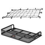curt 41x26 atv cargo carrier with 43x24 elastic net bundle on rack