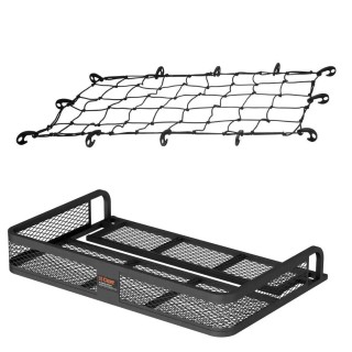 CURT ATV Cargo Carrier Bundle – 41x26 Basket & 43x24 Net curt 41x26 atv cargo carrier with 43x24 elastic net bundle on rack