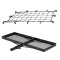 CURT 60" folding hitch cargo carrier bundle with cargo net 500 lb cap CURT 60x20 folding hitch cargo carrier with elastic net – 500 lb capacity