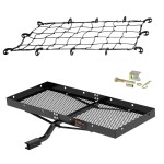 CURT 48 x 20 Tray Hitch Cargo Carrier with Net and Anti-Rattle Pin