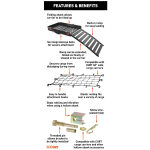 CURT 50x30.5 inch aluminum hitch cargo carrier with ramp, net, and anti-rattle kit