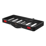 CURT 49x22.5 black aluminum hitch cargo carrier with elastic cargo net – 500 lb capacity