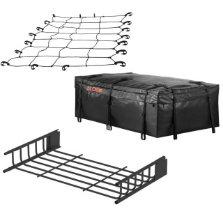 CURT 21x37 Roof Extension w/ 59x34x21 Bag & 65x38 Net – for Roof Basket 18115 CURT Roof Rack Extension with Cargo Bag & Elastic Net – Fits 18115 Basket