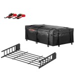 CURT 21x37 Roof Rack Extension Kit with Vinyl Bag and Tie-Down Straps CURT Roof Extension with Weatherproof Bag and 2 Ratchet Straps – Fits 18115