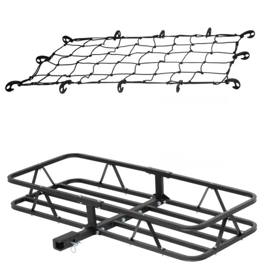 Reese 44x35 Roof Cargo Basket + Weather Bag & Net – 125 lb Reese 44×35 roof cargo basket with weatherproof bag and 36×48 net, 125 lb