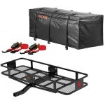CURT Basket Hitch Cargo Carrier Bundle – 60" x 20" with Bag & Straps curt 60x20 steel hitch basket carrier bundle with weather‑resistant cargo bag and ratchet straps