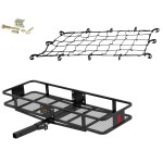 CURT Folding Basket Cargo Carrier Kit – 60"x20" w/ Net & Anti-Rattle Pin CURT 60x20 Folding Hitch Basket Cargo Carrier with Net and Anti-Rattle Pin for 2" Receiver