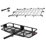 CURT Folding Basket Cargo Carrier Kit – 60"x20" with Net & Hitch Lock CURT 60x20 Folding Hitch Basket Cargo Carrier with Net and Lock for 2" Receiver