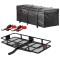 CURT 60x24 steel hitch cargo carrier kit with weather‑resistant bag and ratchet straps