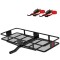 CURT 60x24 Basket Hitch Cargo Carrier & Ratchet Strap Kit – 500 lb Capacity CURT 60 x 24 inch hitch basket cargo carrier kit with ratchet straps for 2 inch receiver