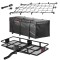 CURT Folding Basket Hitch Carrier – 60"x24" w/ Bag, Net & Lock, 2" Receiver CURT 60x24 Folding Basket Hitch Cargo Carrier with Weatherproof Bag, Net, and Hitch Lock