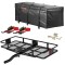 CURT 60x24 Folding Hitch Cargo Carrier with Bag and Anti-Rattle Kit CURT 60x24 Folding Hitch Cargo Carrier with Cargo Bag, Tie Down Straps and Anti-Rattle Pin – Heavy-Duty Steel Basket for 2" Receiver
