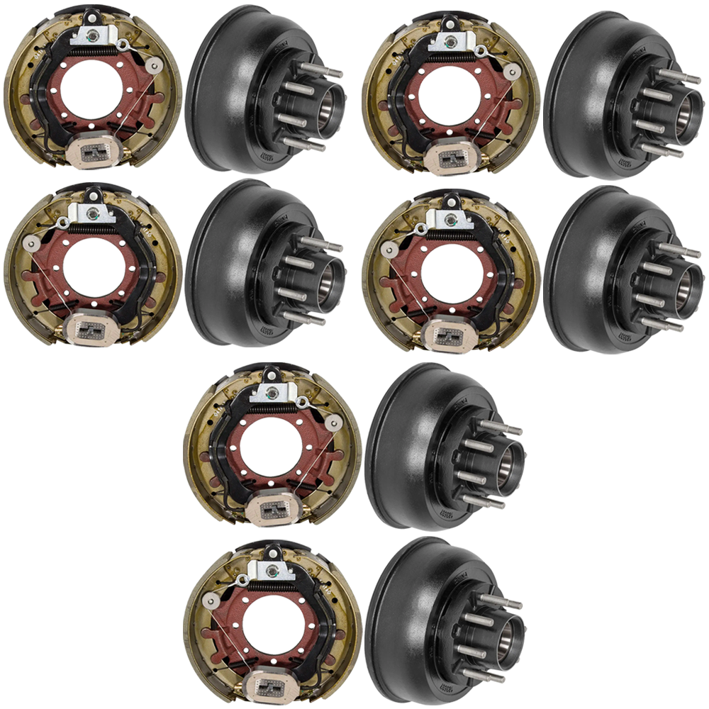Lippert 10K triple electric brake kit with 8 on 6.5 drums, 12.25 × 3.38 for 10,000-lb axles