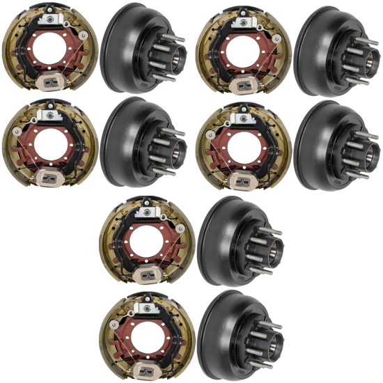 Lippert 10K triple electric brake kit with 8 on 6.5 drums, 12.25 × 3.38 for 10,000-lb axles