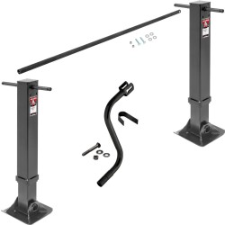 Bulldog 90,000 lbs. Tandem Landing Gear Trailer Jacks 17" Lift Fixed Leg AAR & TTMA rated w/ 73" Cross Shaft Tube + Crank - Weld On Bulldog 90,000 lbs. Tandem Landing Gear Trailer Jacks 17" Lift Fixed Leg AAR & TTMA rated w/ 73" Cross Shaft Tube + Crank - Weld On