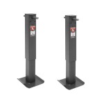 Bulldog 12K Square Trailer Jack Sidewind Fixed Leg Bulldog 12K square trailer jack sidewind fixed leg black powdercoat 4-inch tube