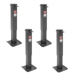 BULLDOG 4-Pack 12,000 lb Square Sidewind Trailer Jacks 26″ Lift Fixed Leg BULLDOG 12K square trailer jack 4-pack with 26″ lift, sidewind, fixed leg, black powdercoat