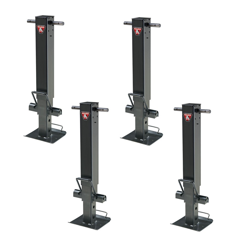 Bulldog 25K Square Trailer Jack 4-Pack Sidewind Drop Leg Non-Spring Return