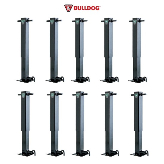Bulldog 12K Square Trailer Jack with Sidewind Handle 12.5" Travel, Spring Return, 12,000 lbs Capacity