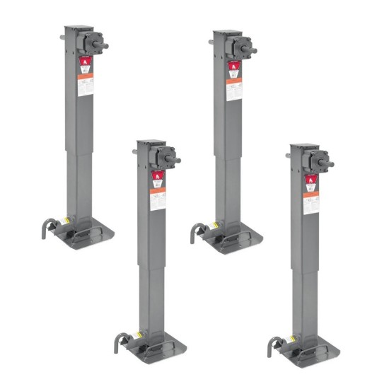 Bulldog 12K 2-Speed Square Trailer Jack Bundle of 4 Bulldog 12,000 lb 2-speed square trailer jack planetary gearbox 26-inch lift bundle of 4