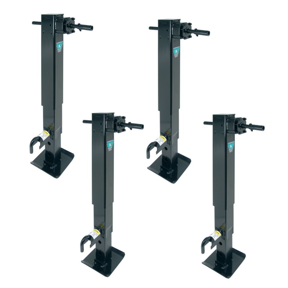 Bulldog 4-Pack 12K Two-Speed Square Trailer Jacks with Spring Return and Planetary Gearbox