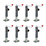 Bulldog 8K square trailer jack topwind tubular swivel mount 10 inch lift bundle of 8
