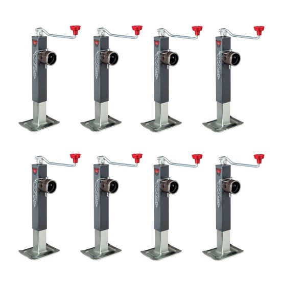 Bulldog 8K square trailer jack topwind tubular swivel mount 10 inch lift bundle of 8