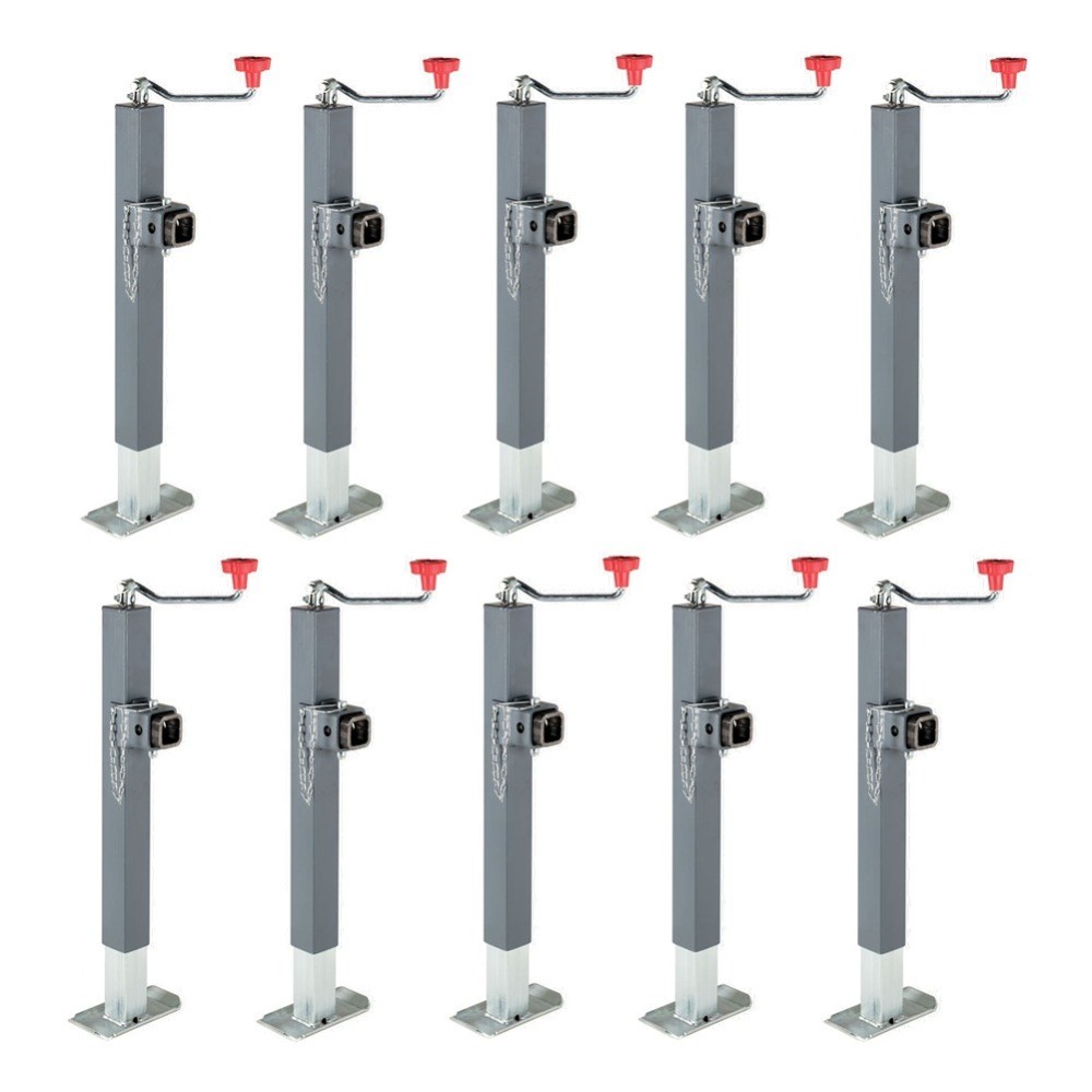 Bulldog 5,000 lb Square Swivel Trailer Jacks – 10x Bundle, Topwind, Weld-On Bulldog 10-pack 5K square trailer jacks with swivel mount and 15-inch lift