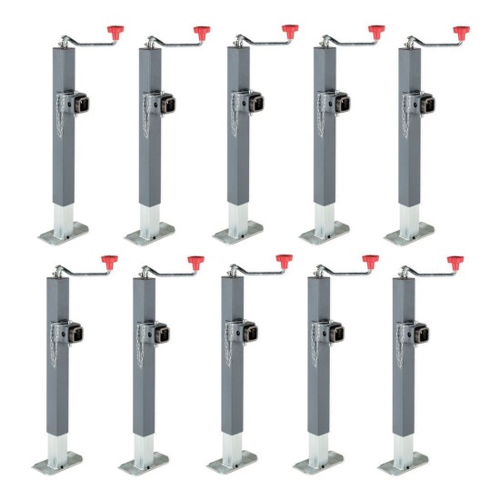 Bulldog 5,000 lb Square Swivel Trailer Jacks – 10x Bundle, Topwind, Weld-On Bulldog 10-pack 5K square trailer jacks with swivel mount and 15-inch lift
