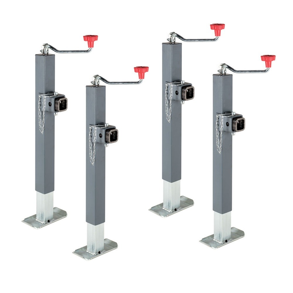 Bulldog 5,000 lb Square Topwind Trailer Jacks – 15" Lift with Swivel Mount (4-Pack) Bulldog 5K Square Trailer Jack with Swivel Mount and Topwind Handle – 15 Inch Lift