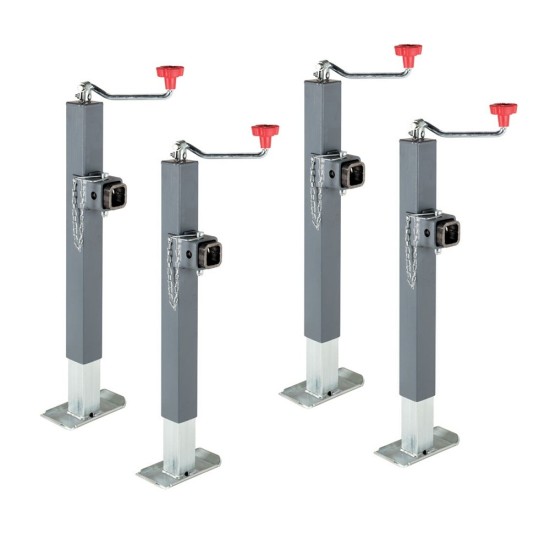 Bulldog 5,000 lb Square Topwind Trailer Jacks – 15" Lift with Swivel Mount (4-Pack) Bulldog 5K Square Trailer Jack with Swivel Mount and Topwind Handle – 15 Inch Lift