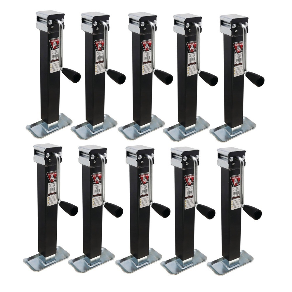 Bulldog 10-Pack 5K Square Trailer Jacks with Sidewind Handle and Footplate