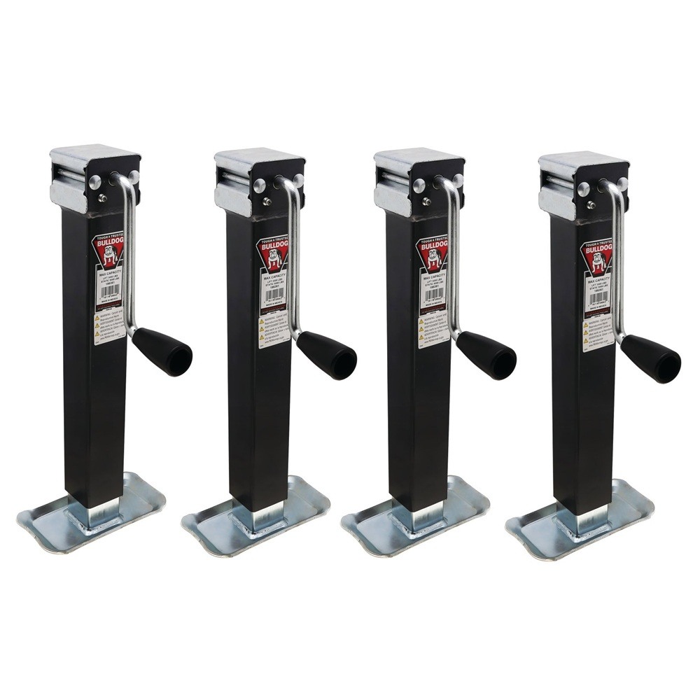 Bulldog 5K Square Trailer Jack Bundle with 10 Inch Lift and Sidewind Handle