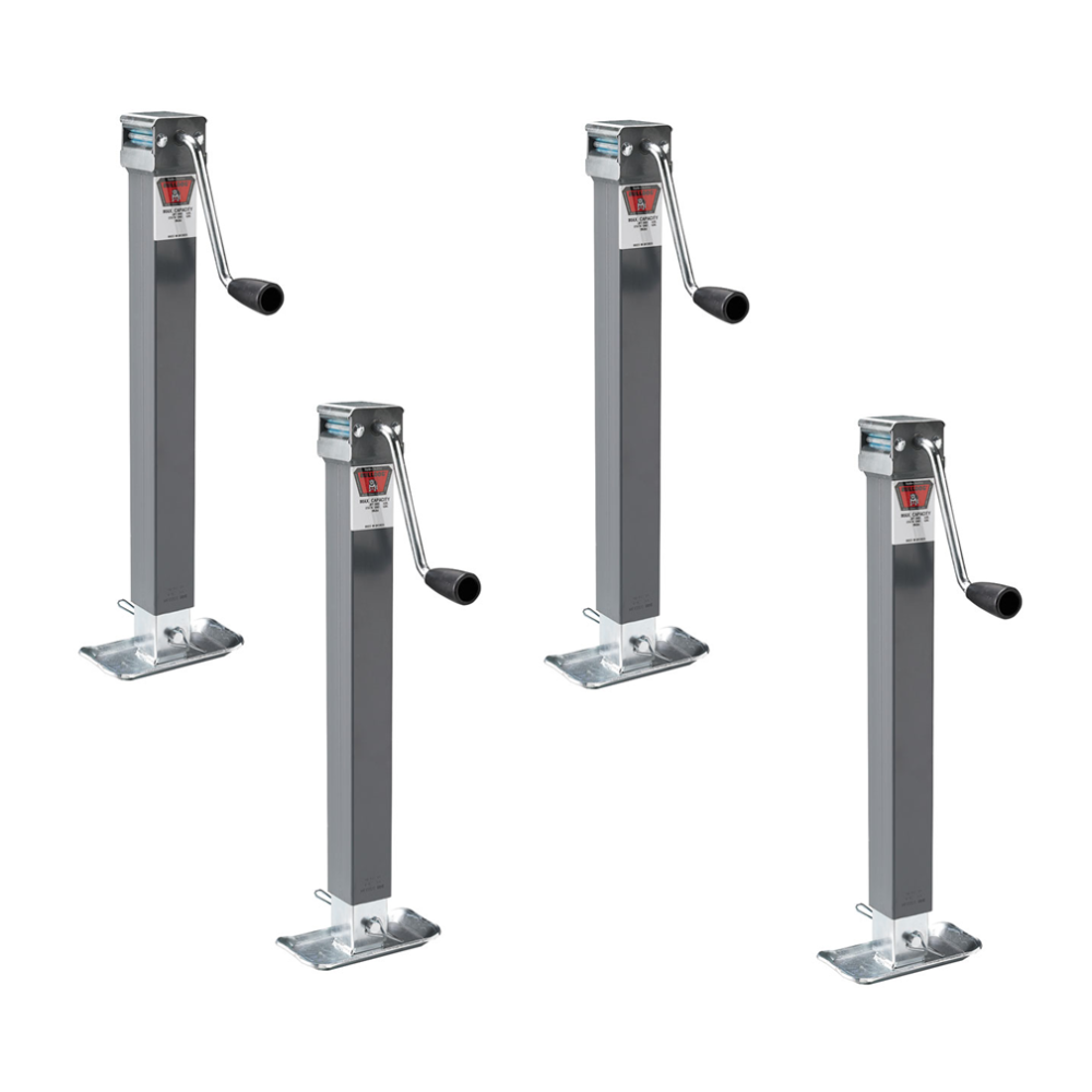 4-Pack Bulldog 5,000 lb Square Trailer Jacks Sidewind Footplate Bulldog 5K square trailer jack sidewind footplate bundle of 4