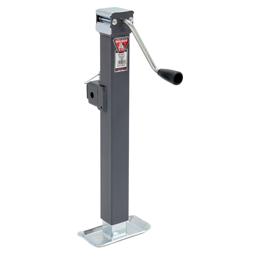 Bulldog 4x 5K Square Pipe Mount Swivel Trailer Jacks with Sidewind and 15 Inch Lift