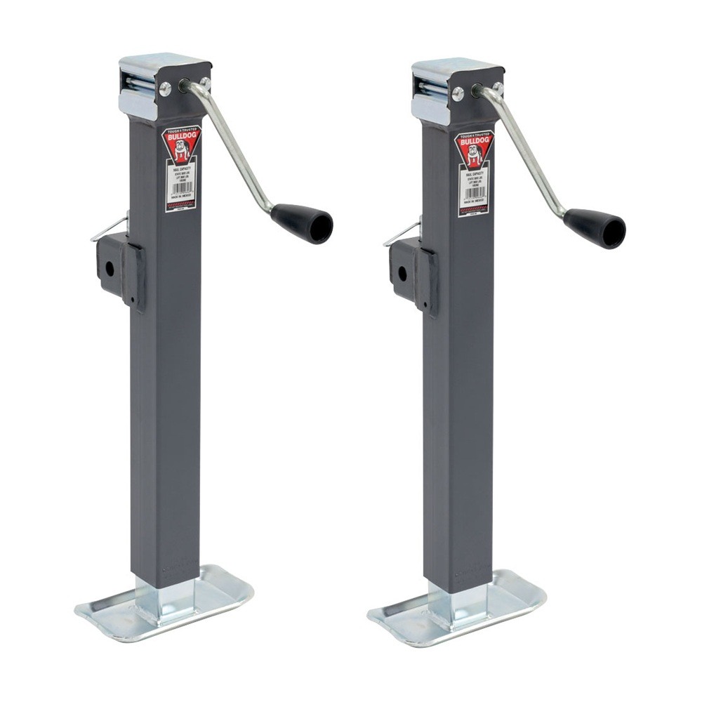 Bulldog 5K Square Swivel Trailer Jacks with 15 Inch Lift – 2-Pack Bulldog 5K Square Swivel Trailer Jacks – Sidewind Handle with 15" Lift