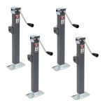 Bulldog 4x 5K Square Pipe Mount Swivel Trailer Jacks with Sidewind and 15 Inch Lift