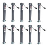 Bulldog 10-Pack 5K Square Jacks with Sidewind Handle – 15" Travel Bulldog 5K Square Trailer Jack Bundle – 15" Lift, Sidewind Handle, Fixed Foot