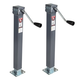 Bulldog 5K Square Weld-On Trailer Jack Set with 15 Inch Lift and Sidewind Handle